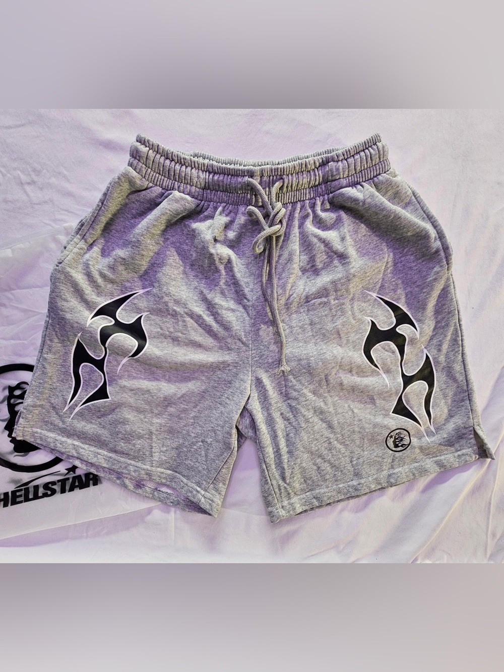 Gray Hellstar Graphic Men's Drawstring Shorts